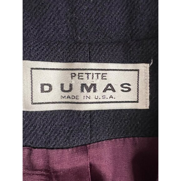 Dumas petite double breast Blazer 12 P Wool USA Corp Core Goth Office - Picture 12 of 16